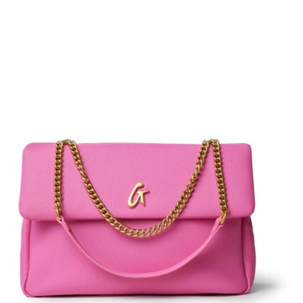 LIKE NEW💗Elegant Pink Large Shoulder Bag with Gold Accents